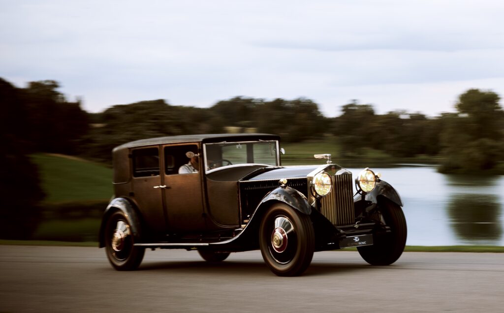 Jason Momoa Electric 1929 Rolls Royce Phantom II at Blenheim Palace