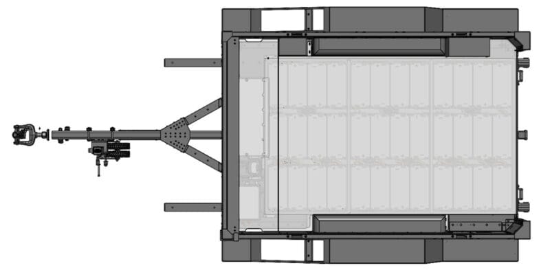 Electrogenic EV battery trailer sketch top down