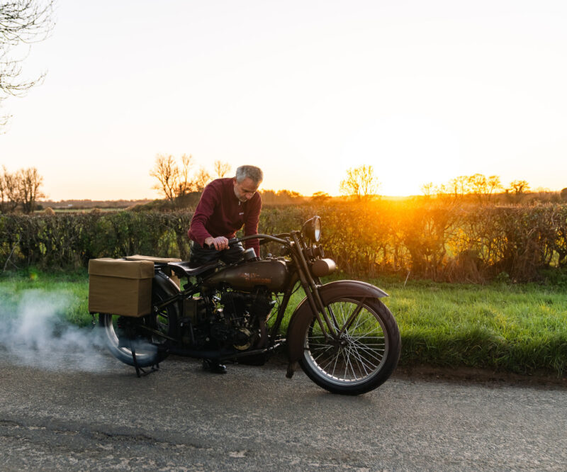 Electrogenic hybrid Harley switching to petrol